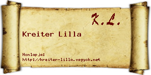 Kreiter Lilla névjegykártya